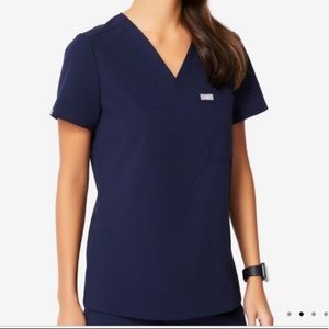 Figs Navy Blue Catarina Scrub Top